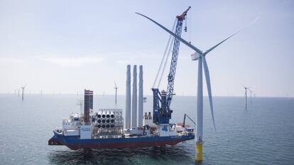Parque eólico de marino de Iberdrola, cerca de Duddon Sands, en Reino Unido.