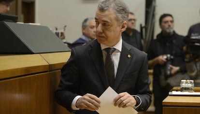 El lehendakari, Íñigo Urkullu, en el parlamento vasco.