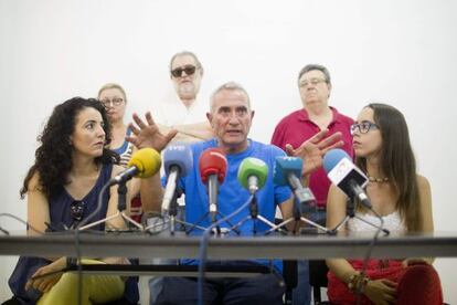 Cañamero, en la presentación de su candidatura para las primarias de Podemos este miércoles en Sevilla.