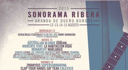 Cartel del Sonorama Ribera 2015.