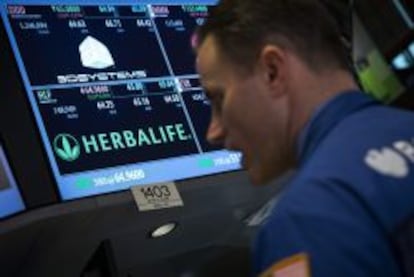 Operador en la Bolsa de Nueva York.