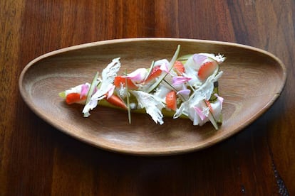 El plato de lagarto, de la carta del restaurante Gustu.