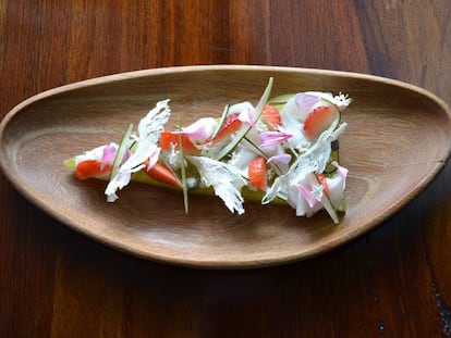 El plato de lagarto, de la carta del restaurante Gustu.