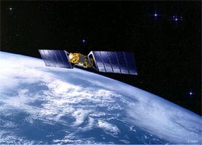 Recreación artística del proyecto europeo de satélite de geoposicionamiento Galileo. Este sistema pretende ser una alternativa al GPS estadounidense.