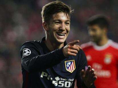 Vietto celebra su gol al Benfica. 