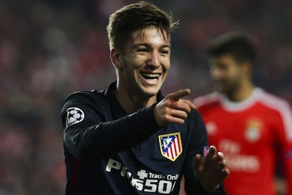 Vietto celebra su gol al Benfica. 