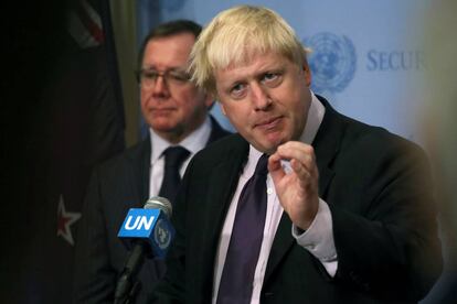 Boris Johnson, en la sede de la ONU en Nueva York.