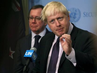 Boris Johnson, en la sede de la ONU en Nueva York.