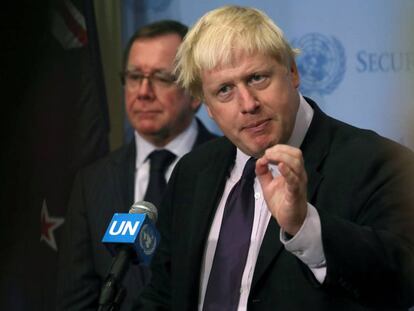 Boris Johnson, en la sede de la ONU en Nueva York.