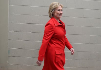 La candidata dem&oacute;crata Hillary Clinton en Des Moines, Iowa