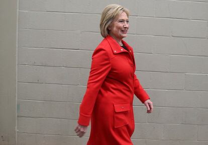 La candidata demócrata Hillary Clinton en Des Moines, Iowa