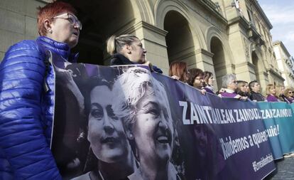 Imagen de la concentración semanal del viernes 7 de febrero en Donosti.