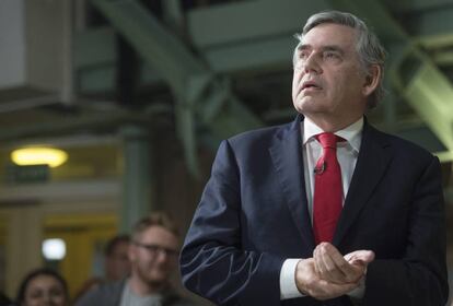 Gordon Brown, durante su discurso en Leicester.