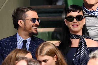 Orlando Bloom y Katy Perry en Wimbledon, el 5 de julio de 2023, en Londres.