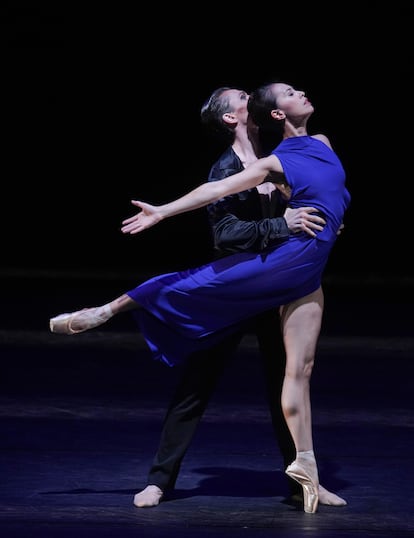 The Vienna state ballet with 'Concertante', by Hans van Manen. In the image Masayu Kimoto and Kiyoka Hashimoto.