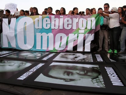 Manifestaci&oacute;n de los padres de los ni&ntilde;os fallecidos, en 2013.