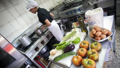 La cocina de un restaurante en Madrid.