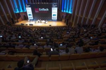 Vista de la tercera edición de la conferencia europea de tecnologías emergentes del Instituto Tecnológico de Massachusetts que se ha inaugurado hoy en el Palau de Les Arts d ela Ciudad de las Ciencias de Valencia.