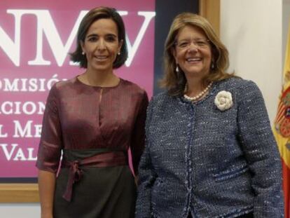 La presidenta de la CNMV, Elvira Rodr&iacute;guez, y la vicepresidenta, Lourdes Centeno.