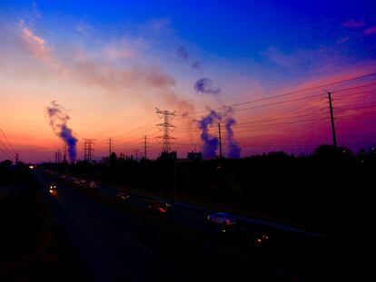 Emisiones de carbono en la planta termoeléctrica de Tula, en el Estado de Hidalgo, el 22 de abril de 2022.