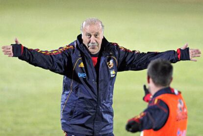 Vicente del Bosque, durante una sesión preparatoria.