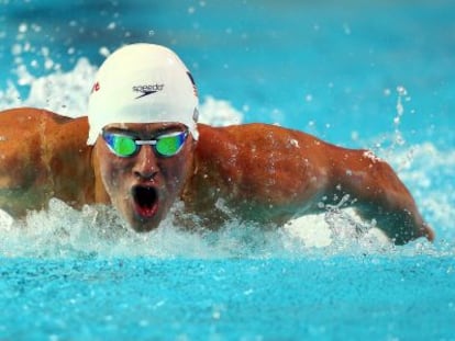 Lochte, consiguió el mejor tiempo en la clasificación de los 100m mariposa en el que compitió Muñoz.