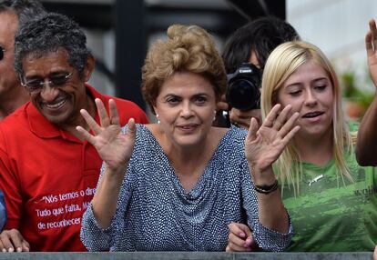 Dilma, no s&aacute;bado em S&atilde;o Bernardo do Campo, quando visitou Lula.