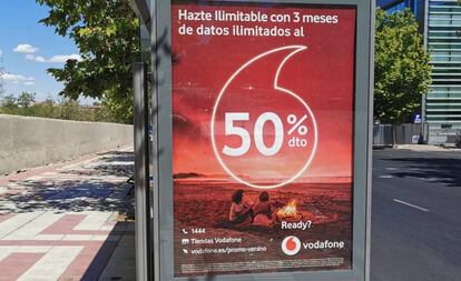 Un anuncio de una promoción de Vodafone.
 