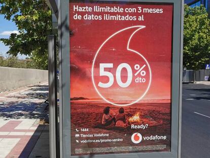 Un anuncio de una promoción de Vodafone.