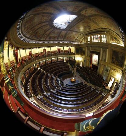 Vista general del hemiciclo del Congreso de los Diputados este jueves.