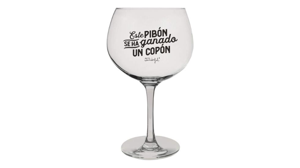 Copa con mensaje de Mr. Wonderful.
