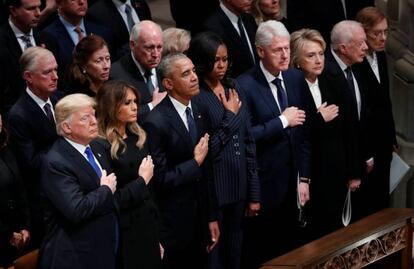 Donald y Melania Trump, Barack y Michelle Obama, Bill y Hillary Clinton, Jimmy y Rosalynn Carter.