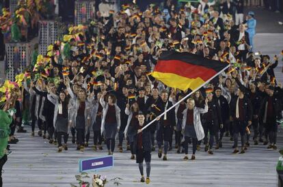 La delegación de Alemania durante la ceremonia de apertura.