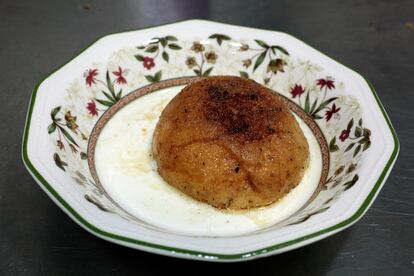 El postre de Bocanada es una torrija de leche de cabra.