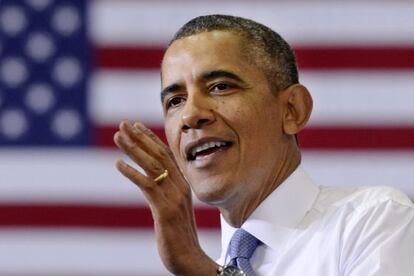 El presidente de EEUU, Barack Obama, en la Universidad Prince George de Largo, en Maryland.