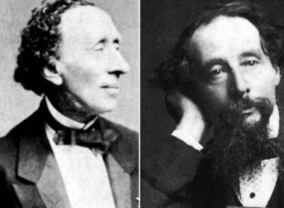 Hans Christian Andersen (izq.) y Charles Dickens (decha.)