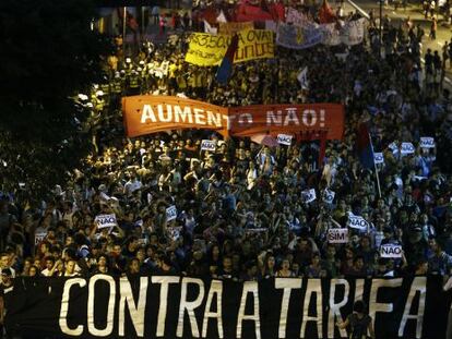 Quinto protesto do MPL, em Pinheiros.