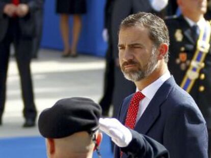 El Príncipe, ayer durante los actos del Día de la Policía.
