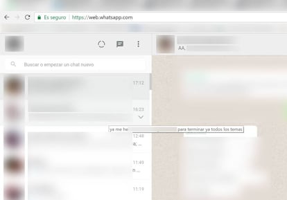 Entre todos estos borrones, podéis ver la etiqueta emergente que nos muestra el mensaje completo