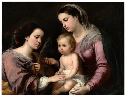 'Casamiento místico de Santa Catalina', óleo de Murillo regalado al rey Luís I de Portugal por la española Isabel II, que obsequió al Papa con una copia falsificada de la misma obra.