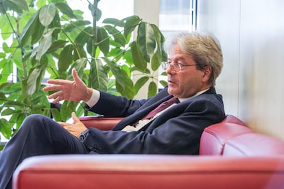 Paolo Gentiloni, durante la entrevista en Bruselas, el viernes.