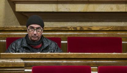 Llu&iacute;s Llach, al Parlament de Catalunya.