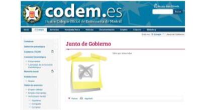 Página web del colegio de enfermería de Madrid.