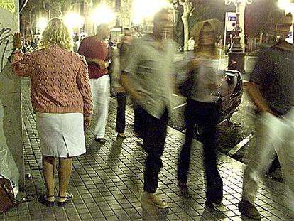 Prostitución en Las Ramblas de Barcelona.
