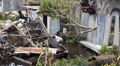 Destrozos causados en Loiza, Puerto Rico, por el huracán María.