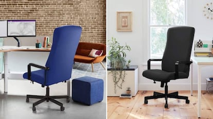 Elegimos un método cómodo y económico para proteger la silla de oficina o escritorio: una funda elástica, a la venta en cuatro colores en Amazon.