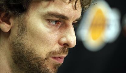 Pau Gasol, ayer, en rueda de prensa.