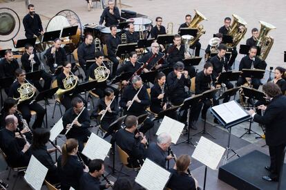 Un concert de la Banda al parc de la Sedeta el passat mes de juliol, en el marc del cicle d'escenaris emblemàtics de la ciutat.