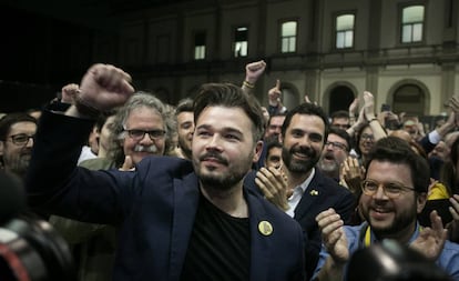 El 'número dos' de ERC, Gabriel Rufián, tras las elecciones del pasado 28 de abril.