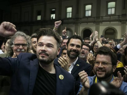 El 'número dos' de ERC, Gabriel Rufián, tras las elecciones del pasado 28 de abril.